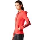 Women's Adidas Essential Linear Logo Fz Hoodie, Size: Xs, Med Pink