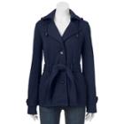 Juniors' Sebby Fleece Trench Coat, Girl's, Size: Xl, Dark Blue