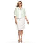 Plus Size Maya Brooke Embellished Sheath Dress & Striped Jacket Set, Women's, Size: 22 W, Green Oth