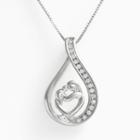 Sterling Silver 1/10-ct. T.w. Diamond Motherly Love Pendant, Women's, White