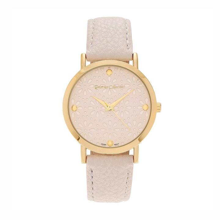 Journee Collection Women's Floral Watch, White