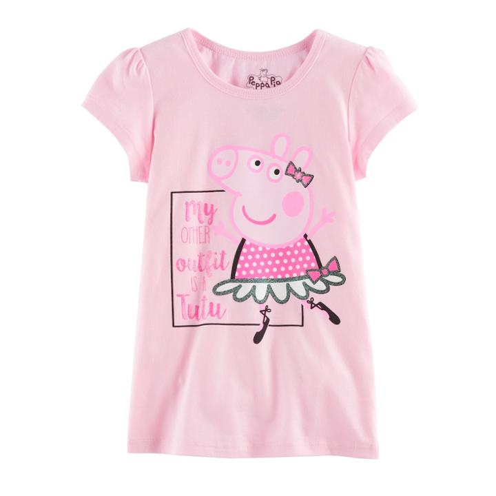Girls 4-7 Peppa Pig My Other Outfit Is A Tutu Tee, Size: 5, Light Pink