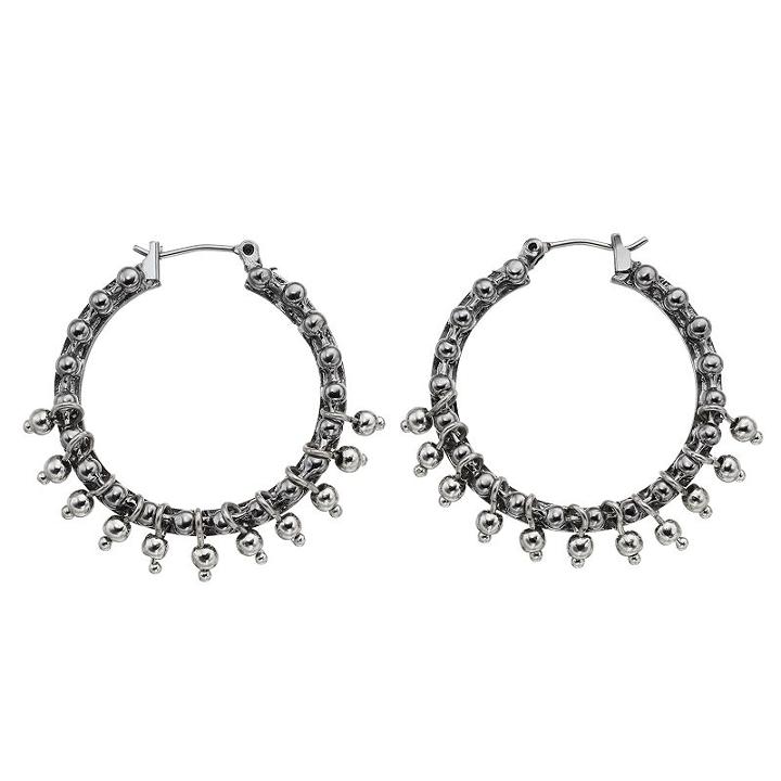 Simply Vera Vera Wang Shaky Bead Nickel Free Hoop Earrings, Women's, Multicolor
