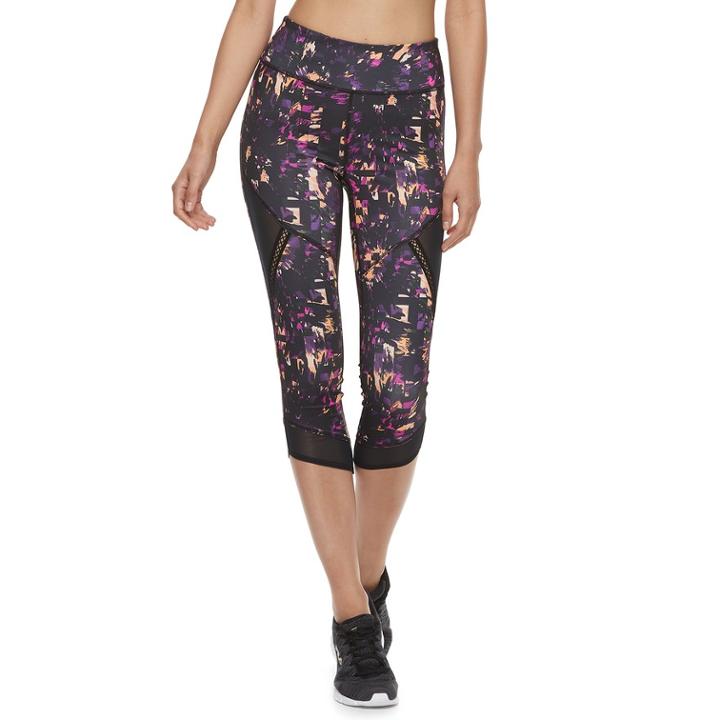 Women's Fila Sport&reg; Mesh Trim High-waisted Capri Leggings, Size: Xs, Brt Purple