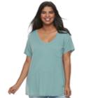 Juniors' Plus Size So&reg; Relaxed Pocket Tee, Teens, Size: 3xl, Turquoise/blue (turq/aqua)