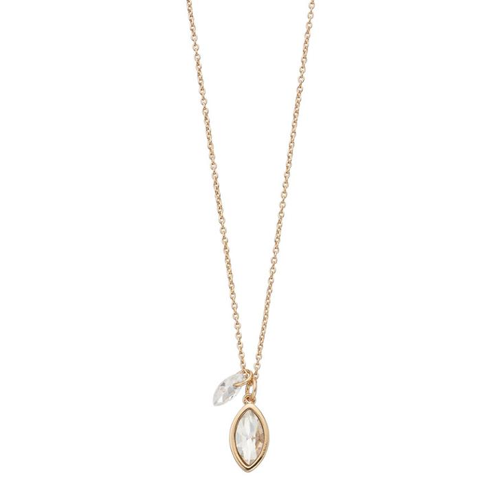 Lc Lauren Conrad Cubic Zirconia Marquise Charm Necklace, Women's, Gold