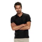 Men's Chaps Double-pique Stretch Polo, Size: Medium, Black