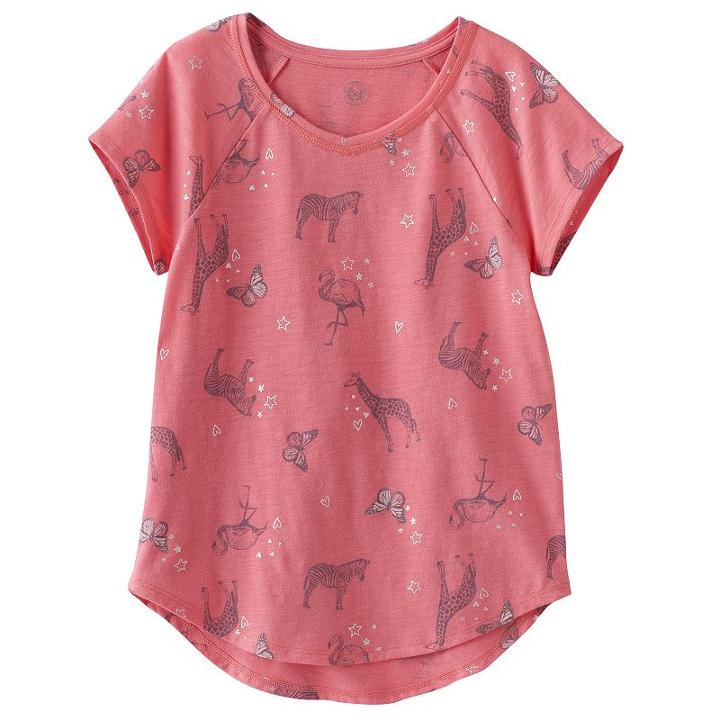 Girls 7-16 So&reg; Curve Hem V-neck Tee, Girl's, Size: 7-8, Brt Orange