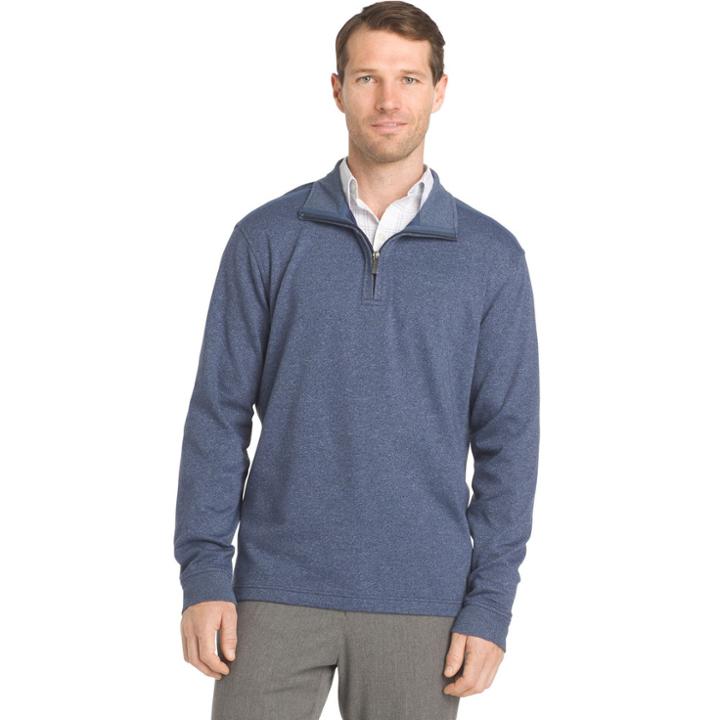Big & Tall Van Heusen Flex Stretch Regular-fit Quarter-zip Pullover, Men's, Size: 3xl Tall, Blue Other