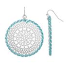Lc Lauren Conrad Filigree Round Drop Earrings, Women's, Turq/aqua