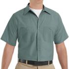 Men's Red Kap Classic-fit Industrial Button-down Work Shirt, Size: Large, Green