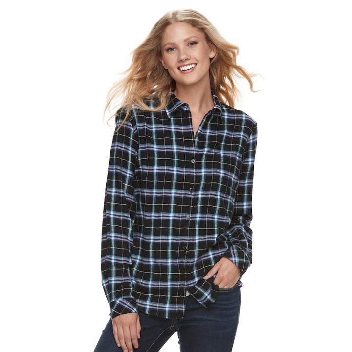 Women's Dickies Plaid Shirt, Size: Large, White