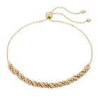 Two Tone 14k Gold Rope Chain Bolo Bracelet, Women's