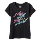Girls 7-16 Puma Logo Sleeve Graphic Tee, Girl's, Size: Xl, Black