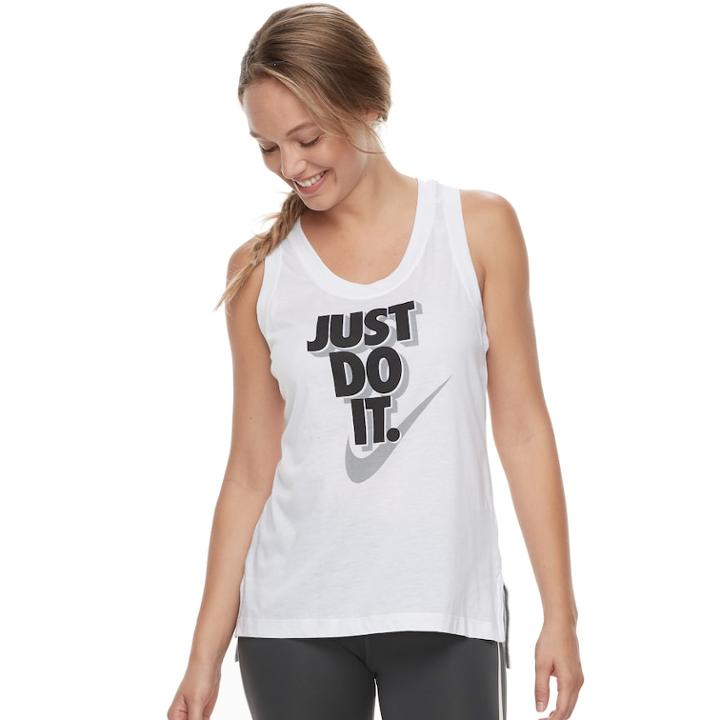 Women's Nike Sportswear Just Do It Graphic Tank, Size: Large, White