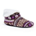 Muk Luks Women's Knit Bootie Slippers, Size: S-m, Purple