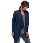 Women's Sonoma Goods For Life&trade; Fringe Flyaway Cardigan, Size: Medium, Dark Blue