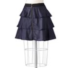 Elle&trade; Tiered Chambray Skirt, Women's, Size: Large, Blue