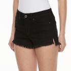 Juniors' Mudd&reg; Fray Hem Jean Shortie Shorts, Girl's, Size: 7, Black