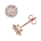 Stella Grace 10k Rose Gold Morganite And Diamond Accent Stud Earrings, Women's, Pink