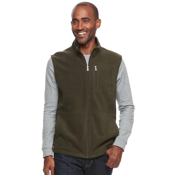 Men's Croft & Barrow&reg; Arctic Fleece Vest, Size: Small, Green