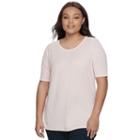 Juniors' Plus Size So&reg; Elbow Sleeve Tunic Tee, Teens, Size: 2xl, Lt Orange