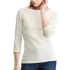 Women's Chaps Waffle-knit Boatneck Top, Size: Large, Grey