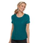 Women's Croft & Barrow&reg; Lace-front Tee, Size: Xxl, Dark Blue