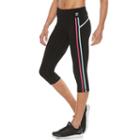 Women's Fila Sport&reg; Striped Capri Leggings, Size: Xs, Black