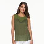 Women's Harve Benard Mixed-media Tank, Size: Small, Med Orange