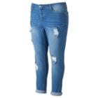 Juniors' Plus Size Hydraulic Emma Ripped Skinny Jeans, Girl's, Size: 18 W, Brt Blue