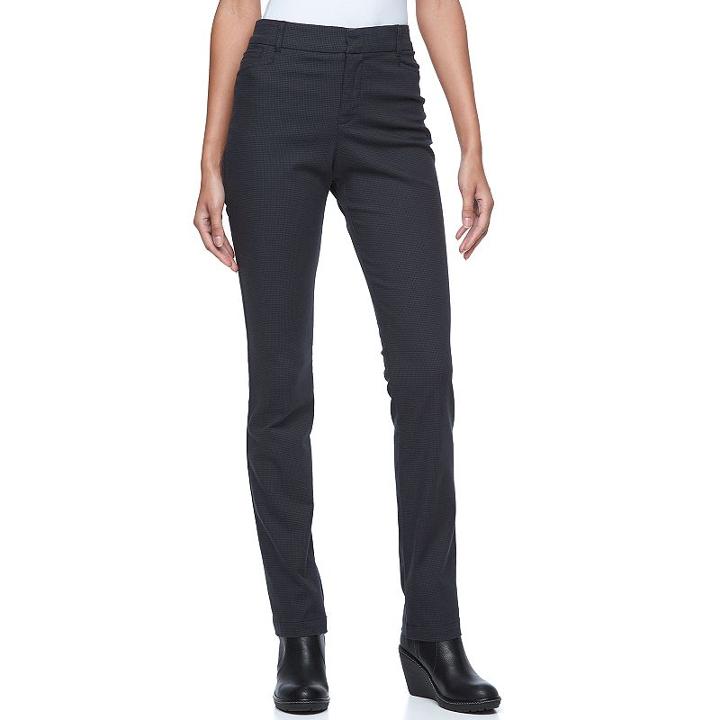 Women's Gloria Vanderbilt Charlene Comfort Waist Dress Pants, Size: 18 Avg/reg, Black