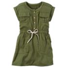 Girls 4-8 Carter's Olive Pocket Dress, Size: 6, Green Oth