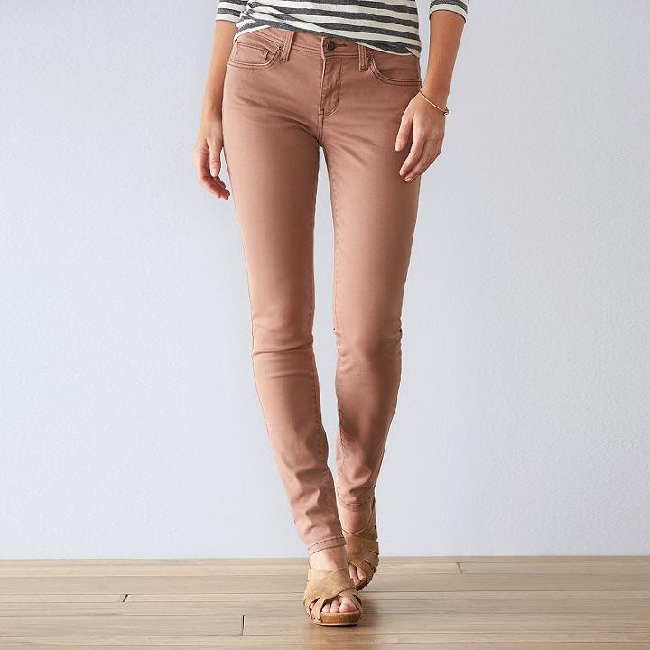 Women's Sonoma Goods For Life&trade; Sateen Skinny Pants, Size: 16 T/l, Lt Brown
