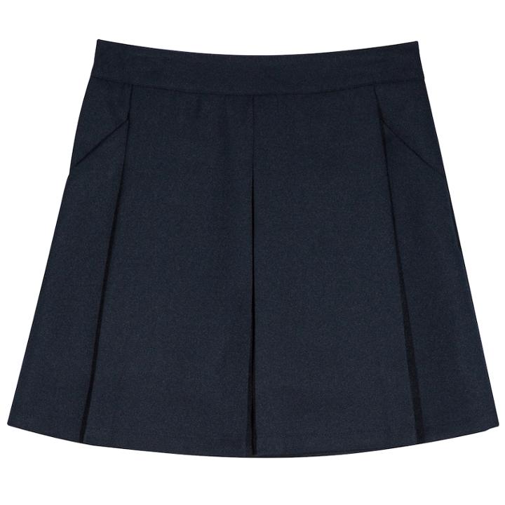 Girls 4-16 Chaps School Uniform Box-pleated Skort, Size: 7, Blue (navy)