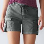 Women's Sonoma Goods For Life&trade; Twill Utility Shorts, Size: 12, Grey