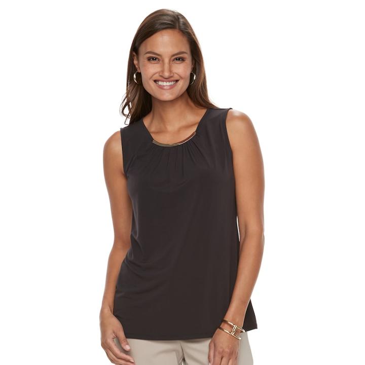 Women's Dana Buchman Necklace Top, Size: Large, Black