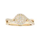 10k Gold 3/8 Carat T.w. Diamond Cluster Halo Engagement Ring, Women's, Size: 6, White
