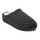 Dearfoams Women's Felt Cross-stitch Slippers, Size: Large, Black