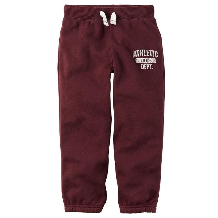 Boys 4-7 Carter's Basic Fleece Pants, Size: 6, Dark Red