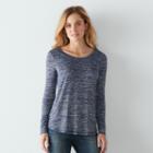 Women's Sonoma Goods For Life&trade; Marled Scoopneck Tee, Size: Xl, Dark Blue