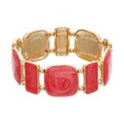 Swirled Geometric Stretch Bracelet, Women's, Pink Other