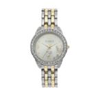 Studio Time Women's Two Tone Floating Crystal Watch, Size: Medium, Multicolor