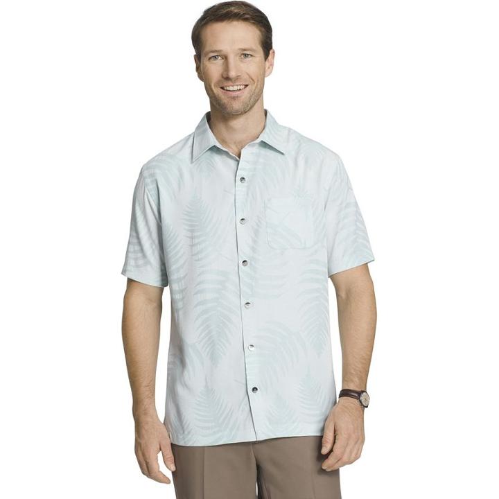 Men's Van Heusen Classic-fit Leaf Jacquard Button-down Shirt, Size: Medium, Light Blue