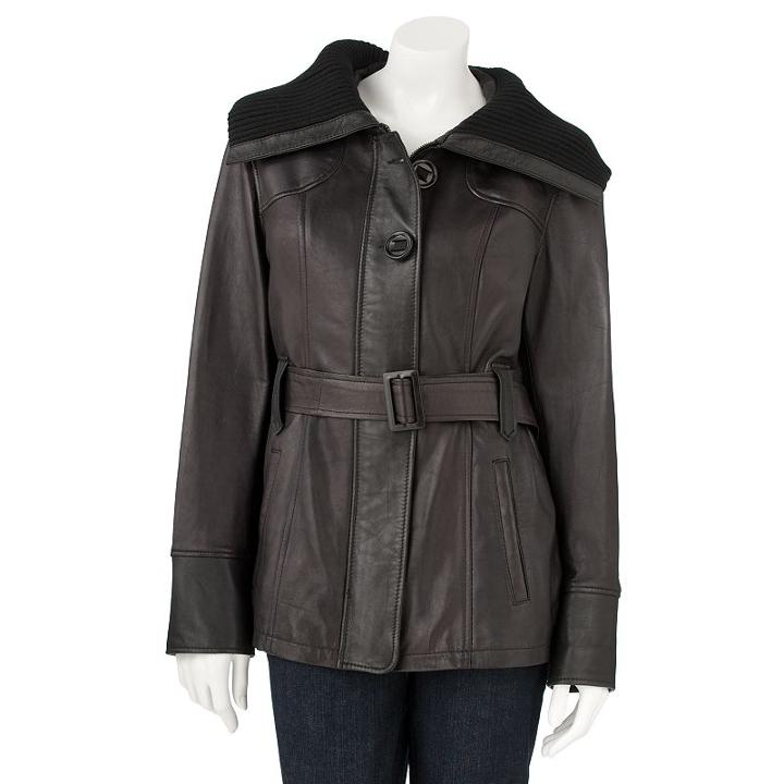 Women's Excelled Leather Jacket, Size: Medium, Black