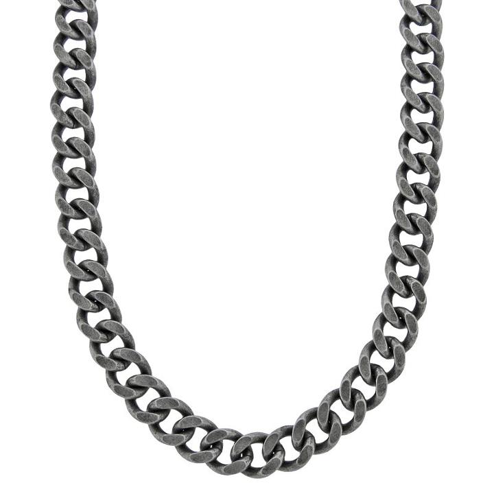 Lynx Stainless Steel Curb Chain Necklace - Men, Size: 22, Grey