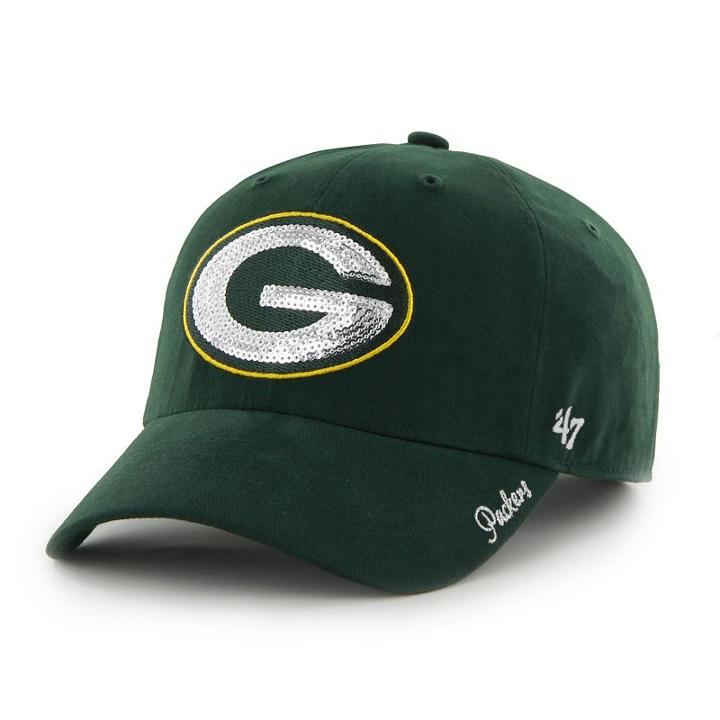 Women's '47 Brand Green Bay Packers Sparkle Adjustable Cap, Dark Green