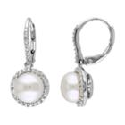 Stella Grace Freshwater Cultured Pearl & 1/5 Carat T.w. Diamond Sterling Silver Drop Earrings, Women's, White