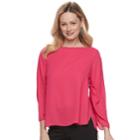 Women's Apt. 9&reg; Ruched Georgette Top, Size: Small, Med Pink