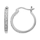Diamond Classics Sterling Silver 1/10 Carat T.w. Diamond Hoop Earrings, Women's, White
